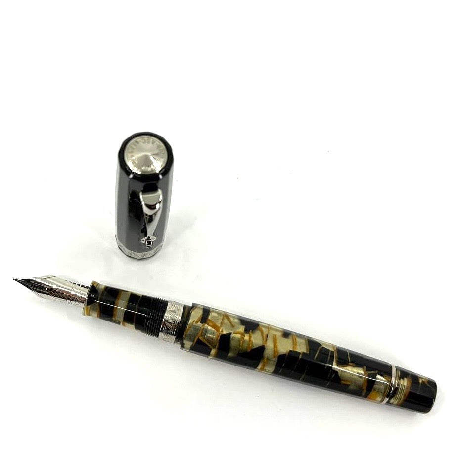 ASC Armando Simoni Club Gladiatore Medio Black Lucens Celluloid - Fountain Pen