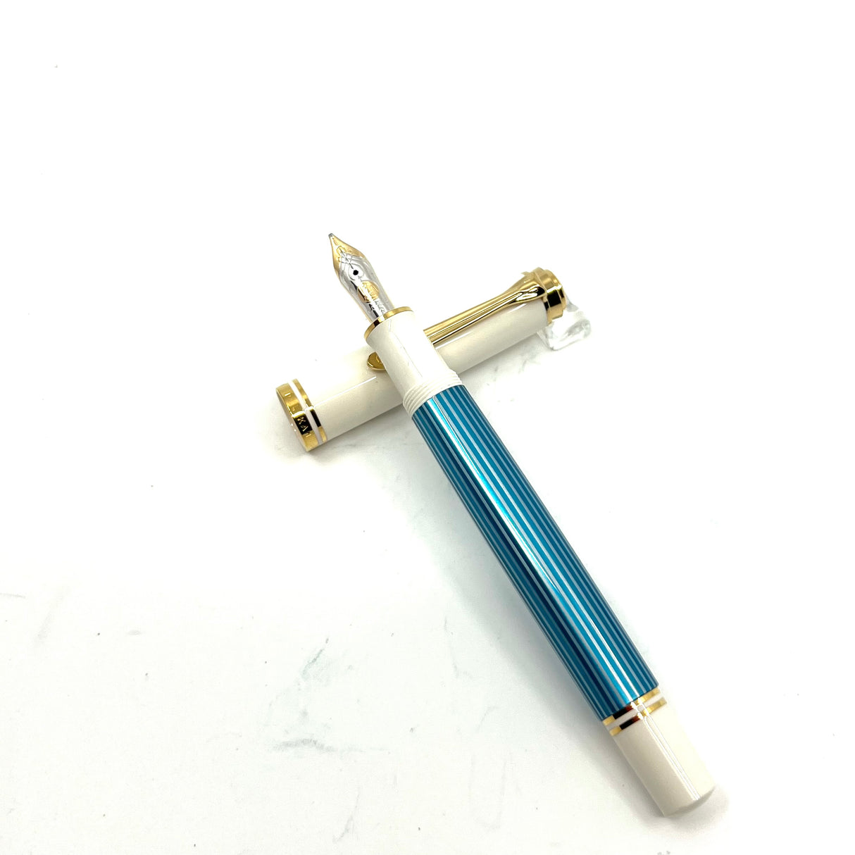 Pelikan M600 Turquoise-White Striped Fountain Pen