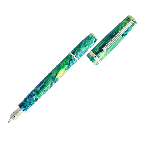 Esterbrook JR Beleza Blue & Green Sparkle with Palladium Trim - Fountain Pen