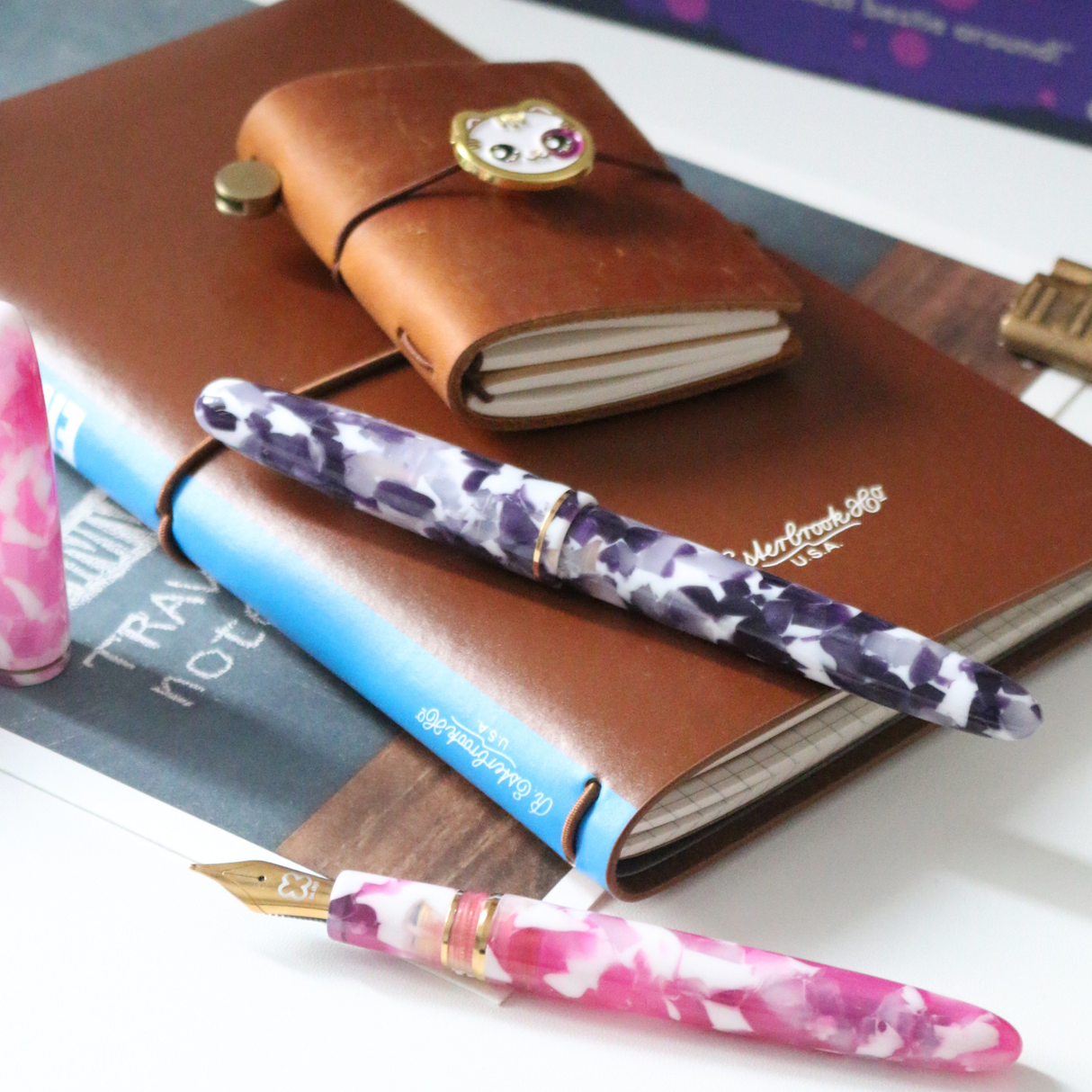 Esterbrook Estie Bestie Fountain Pen Bubble Gum Pink & Sugar Plum Purple Collection