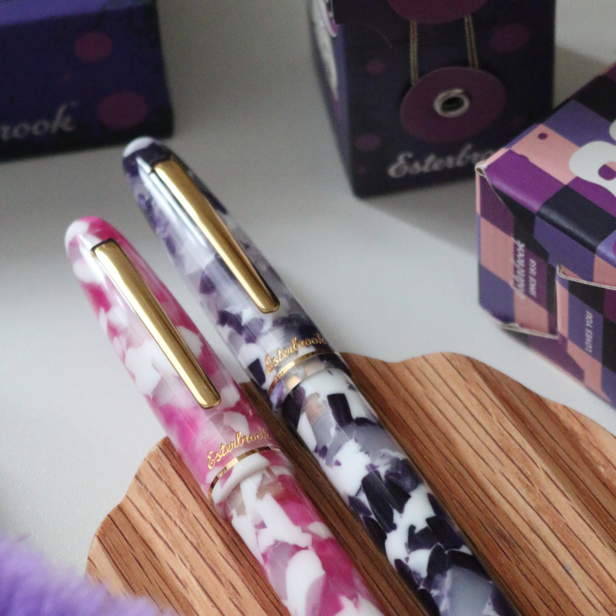 Esterbrook Estie Bestie Fountain Pen Bubble Gum Pink & Sugar Plum Purple Collection