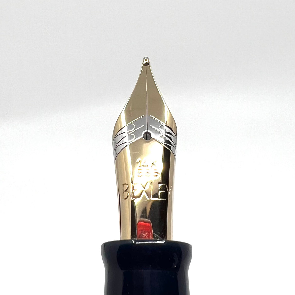 Bexley Goldline Sterling Silver Cap Grayish Blue Marble Fountain Pen