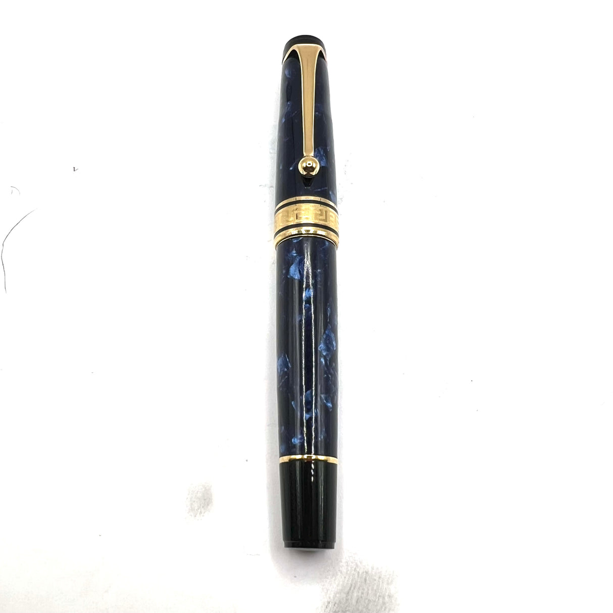 Aurora Optima Blue Marble Auroloide Fountain Pen - Medium 14kt Gold Nib