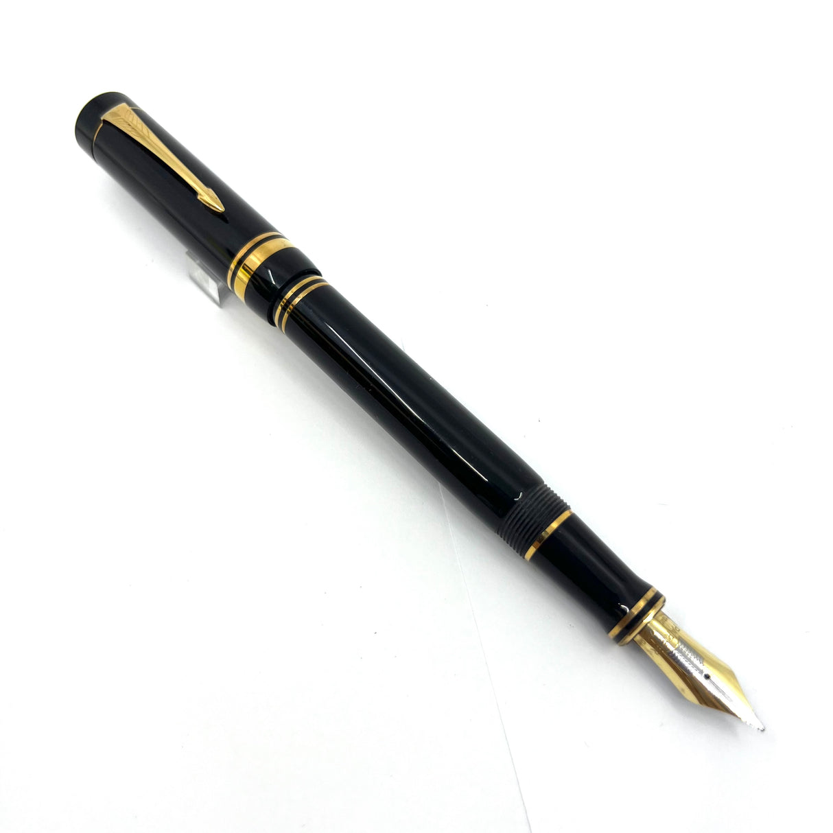 Parker Black Duofold 1888-1988 Centennial Collector Edition - First Year Parker Cap Top Medallion - Medium 18kt Gold Nib