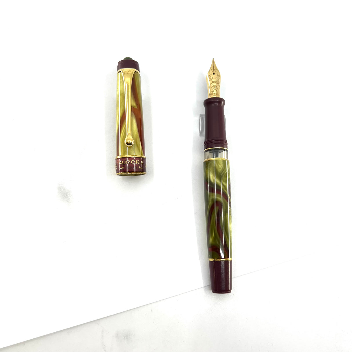 Aurora Oceania Limited Edition Optima Fountain Pen #4185 - Fine 18kt Rose Gold Nib