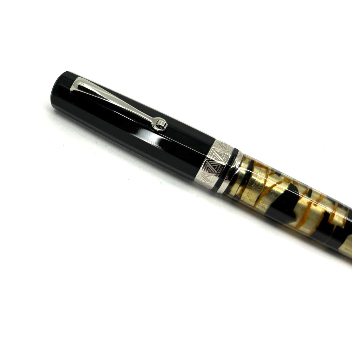 ASC Armando Simoni Club Gladiatore Medio Black Lucens Celluloid - Fountain Pen