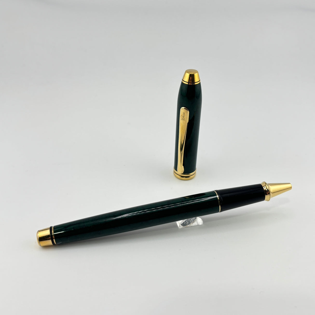 Cross Townsend Dark Green Gold trim and clip - Roller Ball