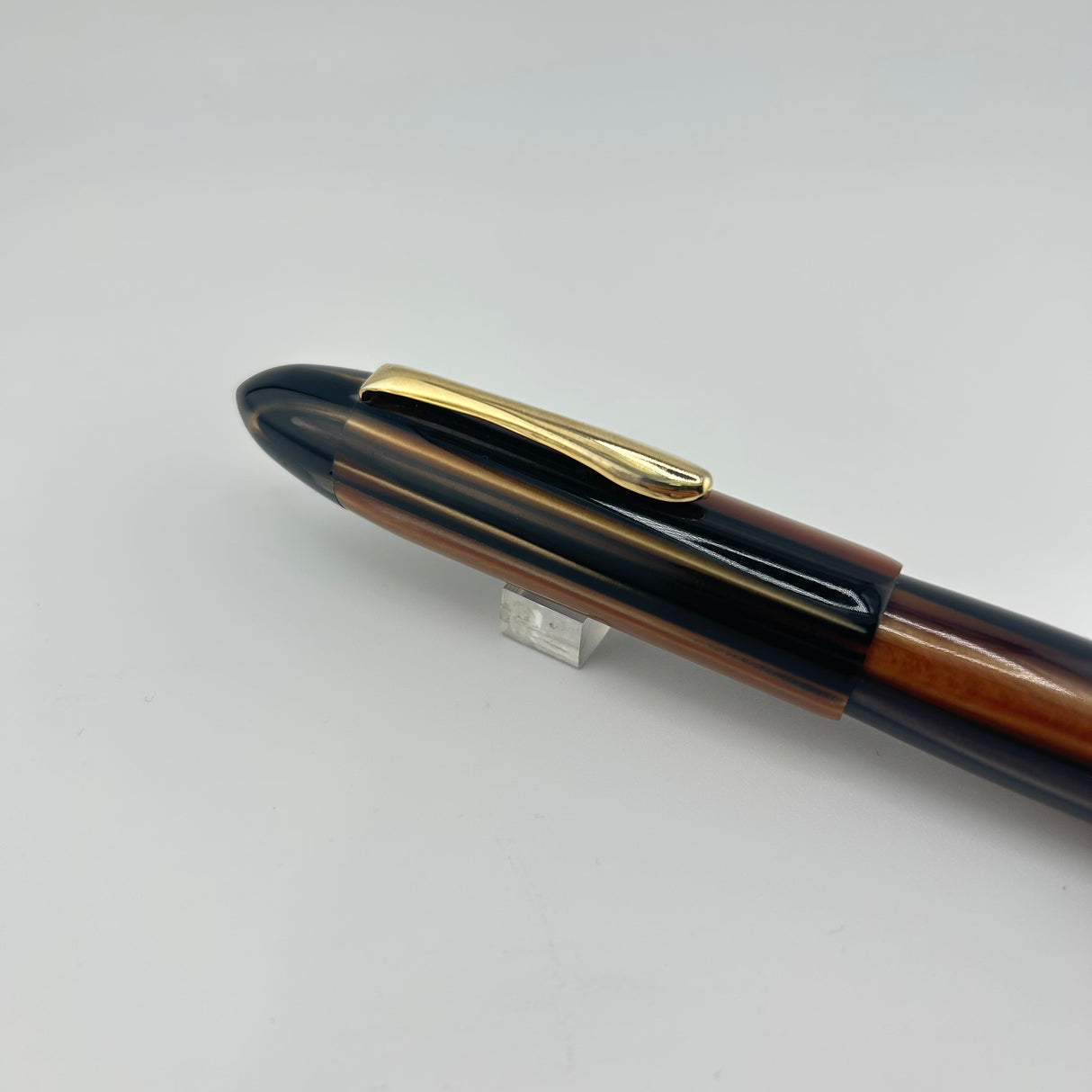 Ranga Pen India Torpedo Huge Pen Beautiful Brown Marble - Fountain Pen
