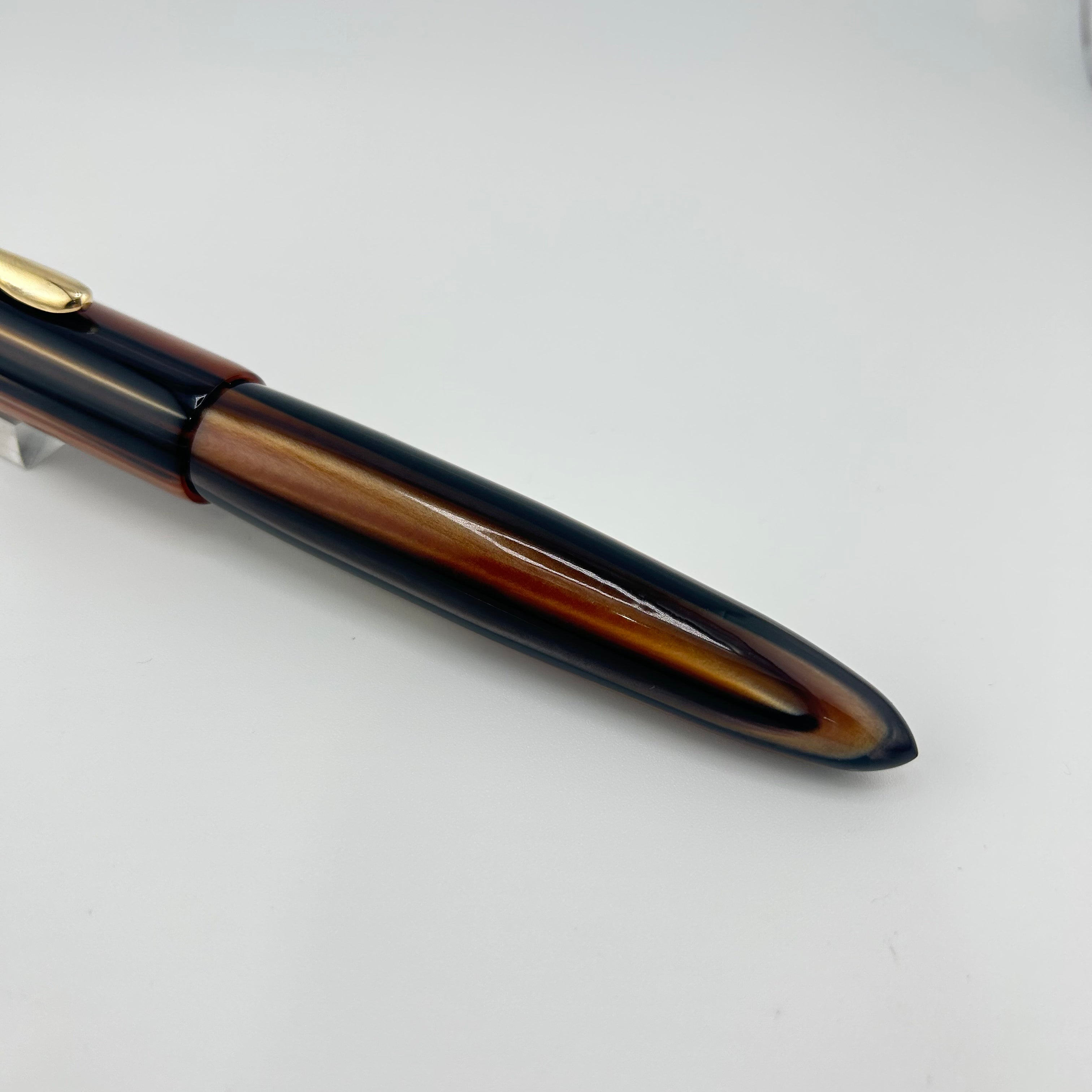 Ranga Pen India Torpedo Huge Pen Beautiful Brown Marble - Fountain Pen