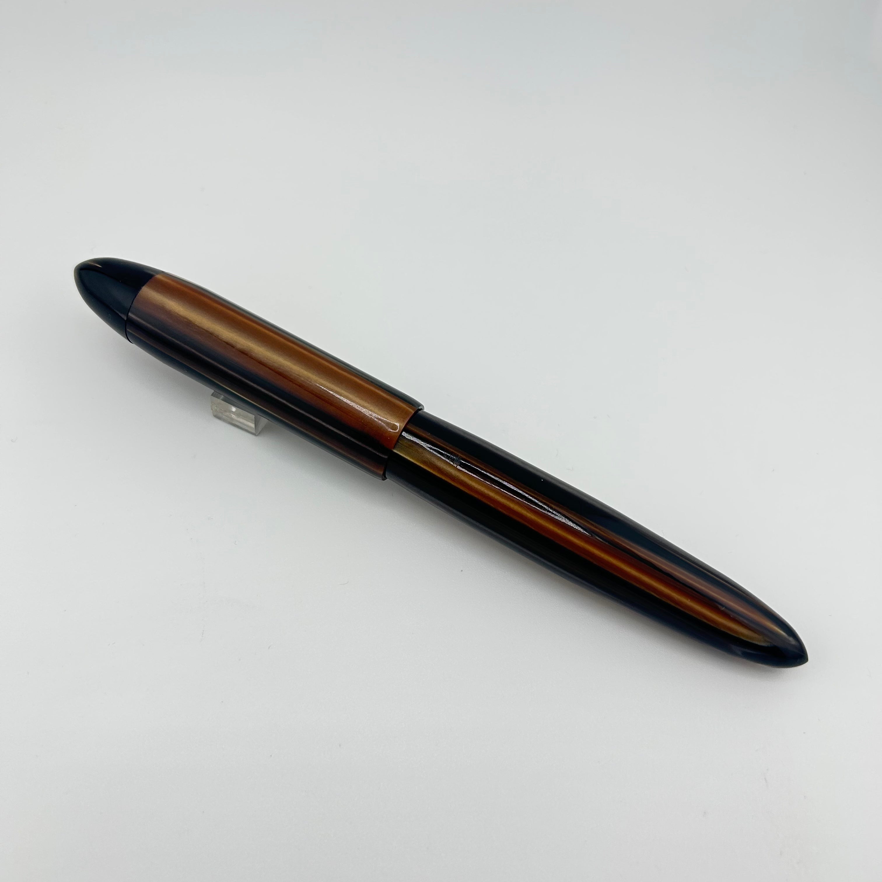 Ranga Pen India Torpedo Huge Pen Beautiful Brown Marble - Fountain Pen