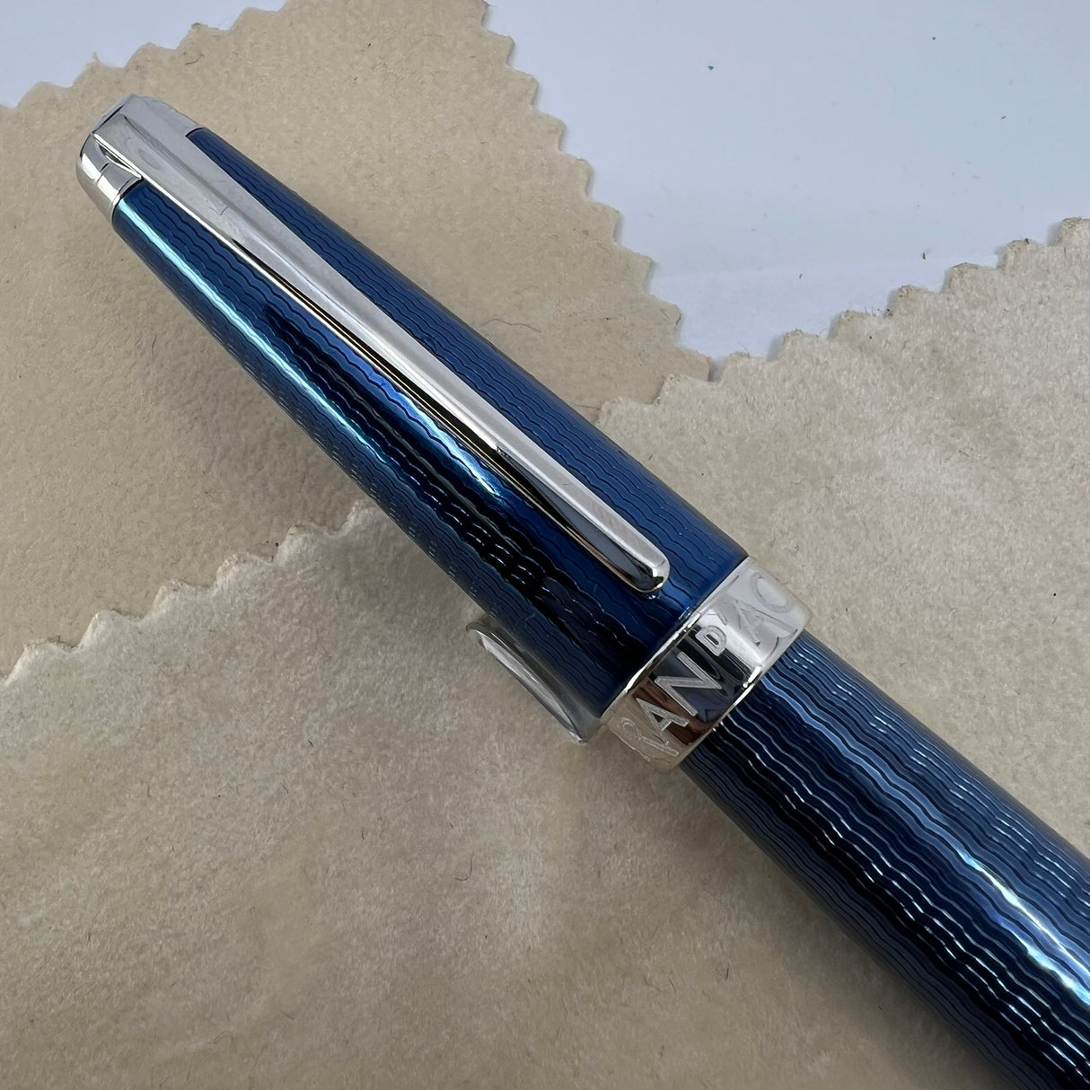 Caran D'ache Leman Grand Bleu Fountain Pen - Medium 18kt Gold Nib