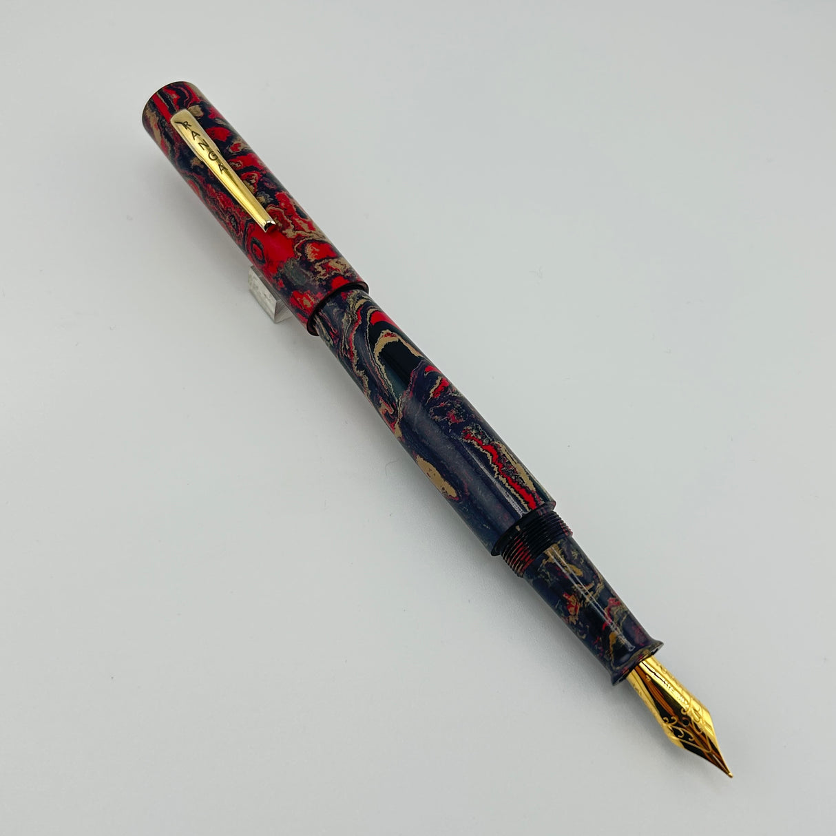 Ranga Pen India Beautiful Mottled Ebonite Pink/Blue/Sand - Fountain Pen