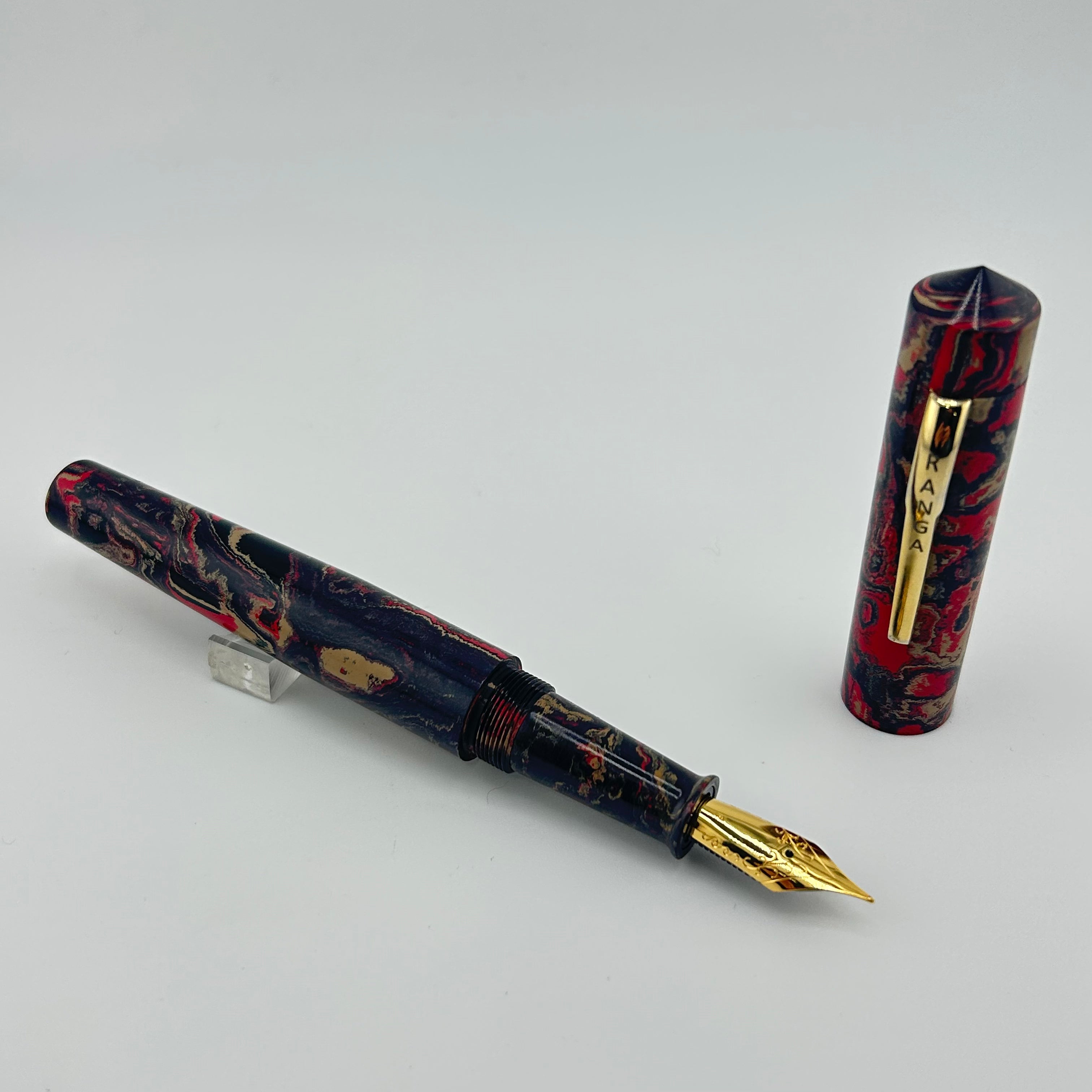 Ranga Pen India Beautiful Mottled Ebonite Pink/Blue/Sand - Fountain Pen