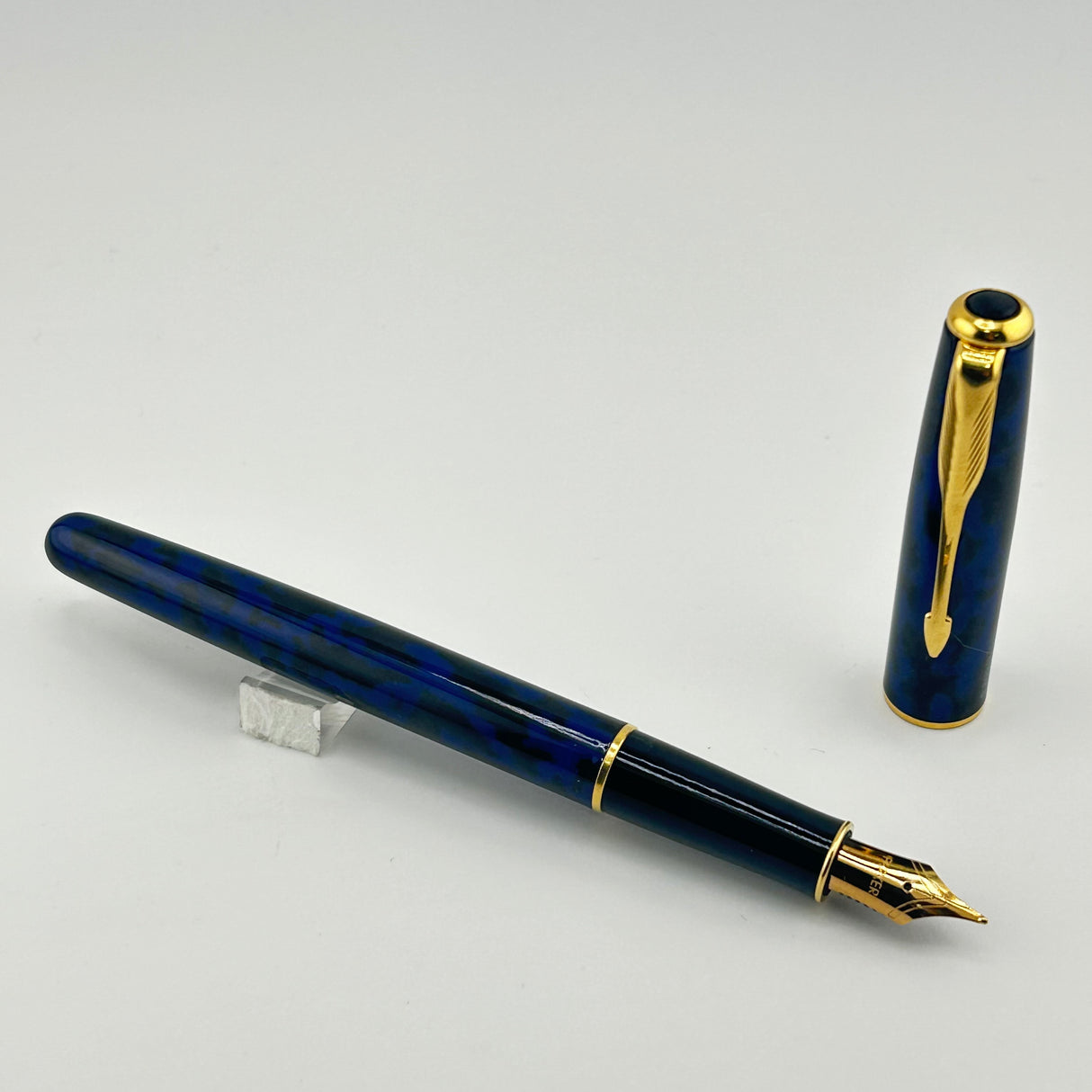 Parker Sonnet Premier Blue Marble Lacquer Made In France Circa 2002  - Fountain Pen