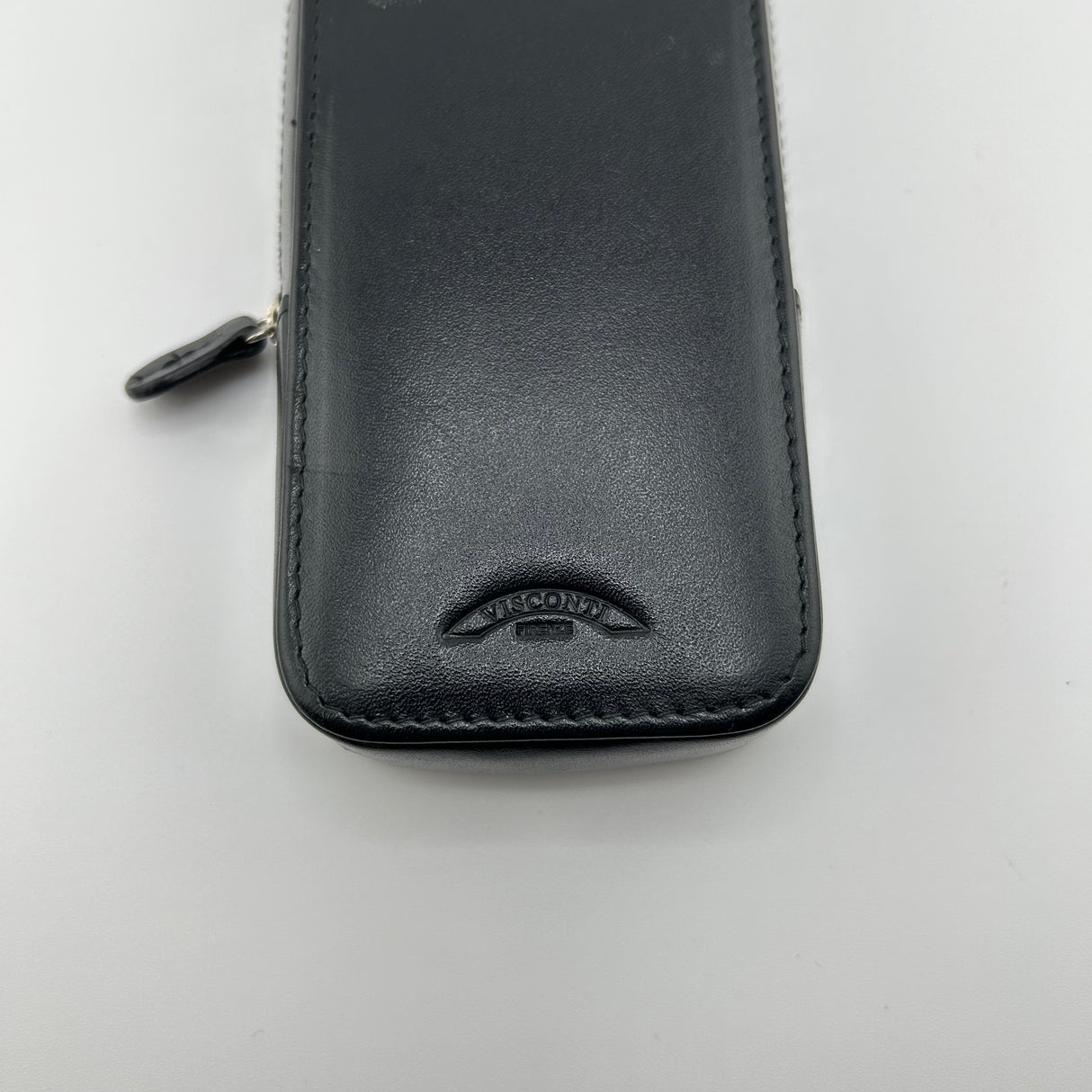 Visconti Pen Pouch For 3 Pens Italian Blue Leather