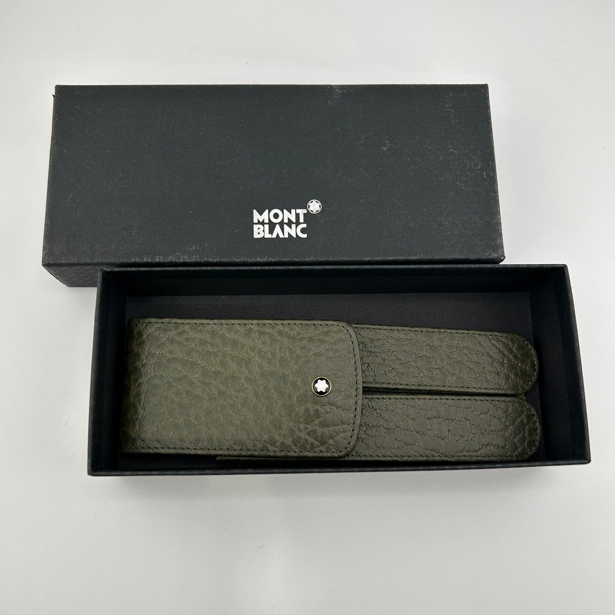 Montblanc Green Pen Pouch 2 Pens 100% top Italian Leather