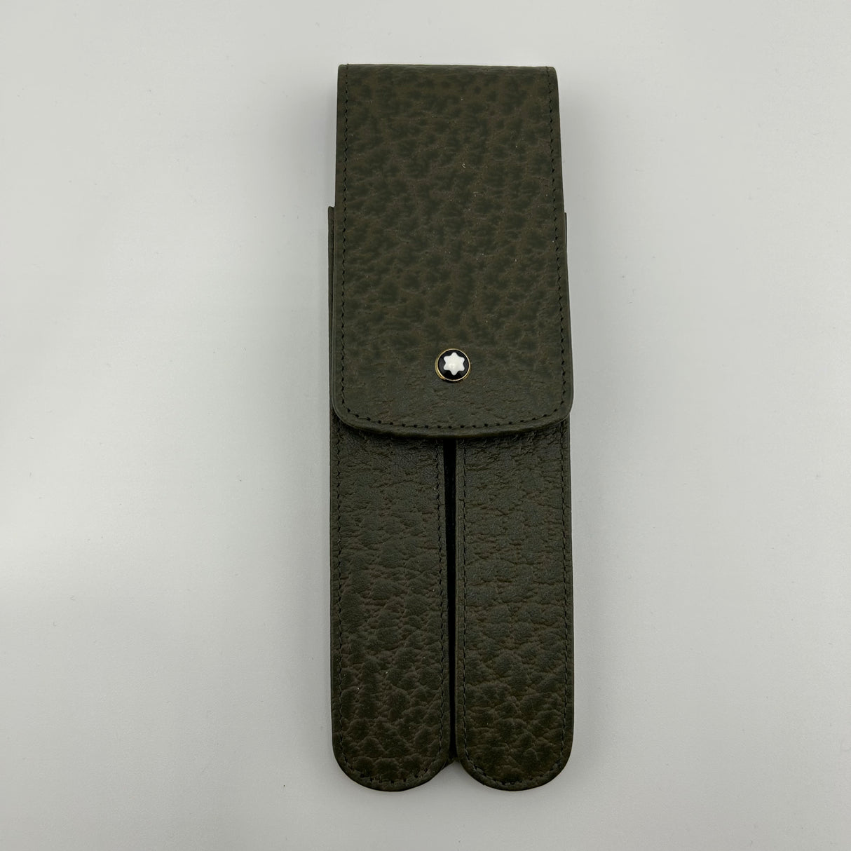 Montblanc Green Pen Pouch 2 Pens 100% top Italian Leather