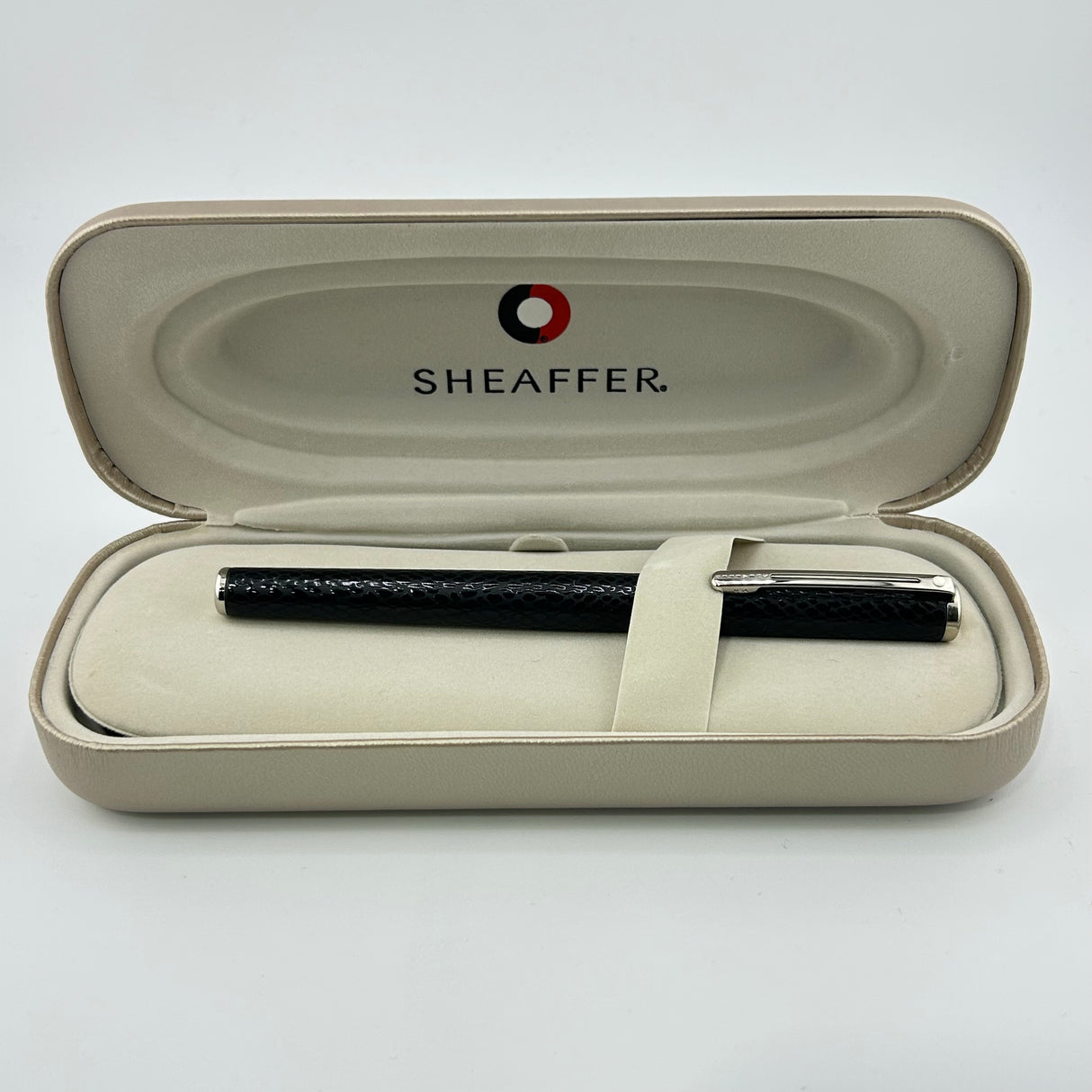 Sheaffer Targa Black Chased Crossed Rhodium trim - Roller Ball