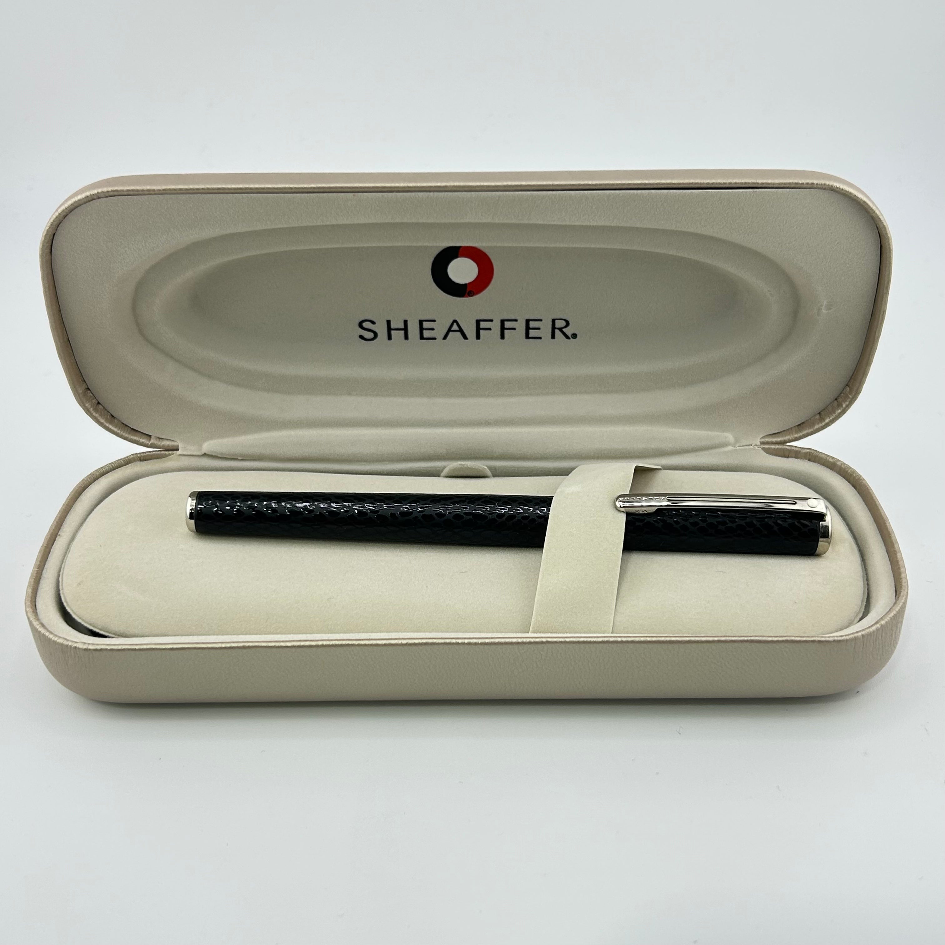 Sheaffer Targa Black Chased Crossed Rhodium trim - Roller Ball