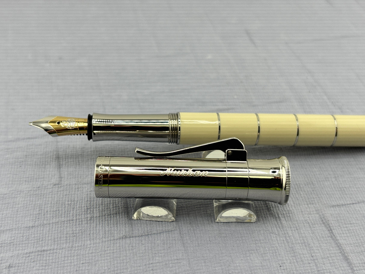 Graf Von Faber Castell Classic Anello Cream and silver - Fountain Pen
