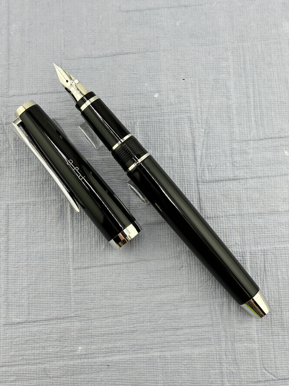 Pilot Metal falcon Black lacquer silver trim - Fountain Pen