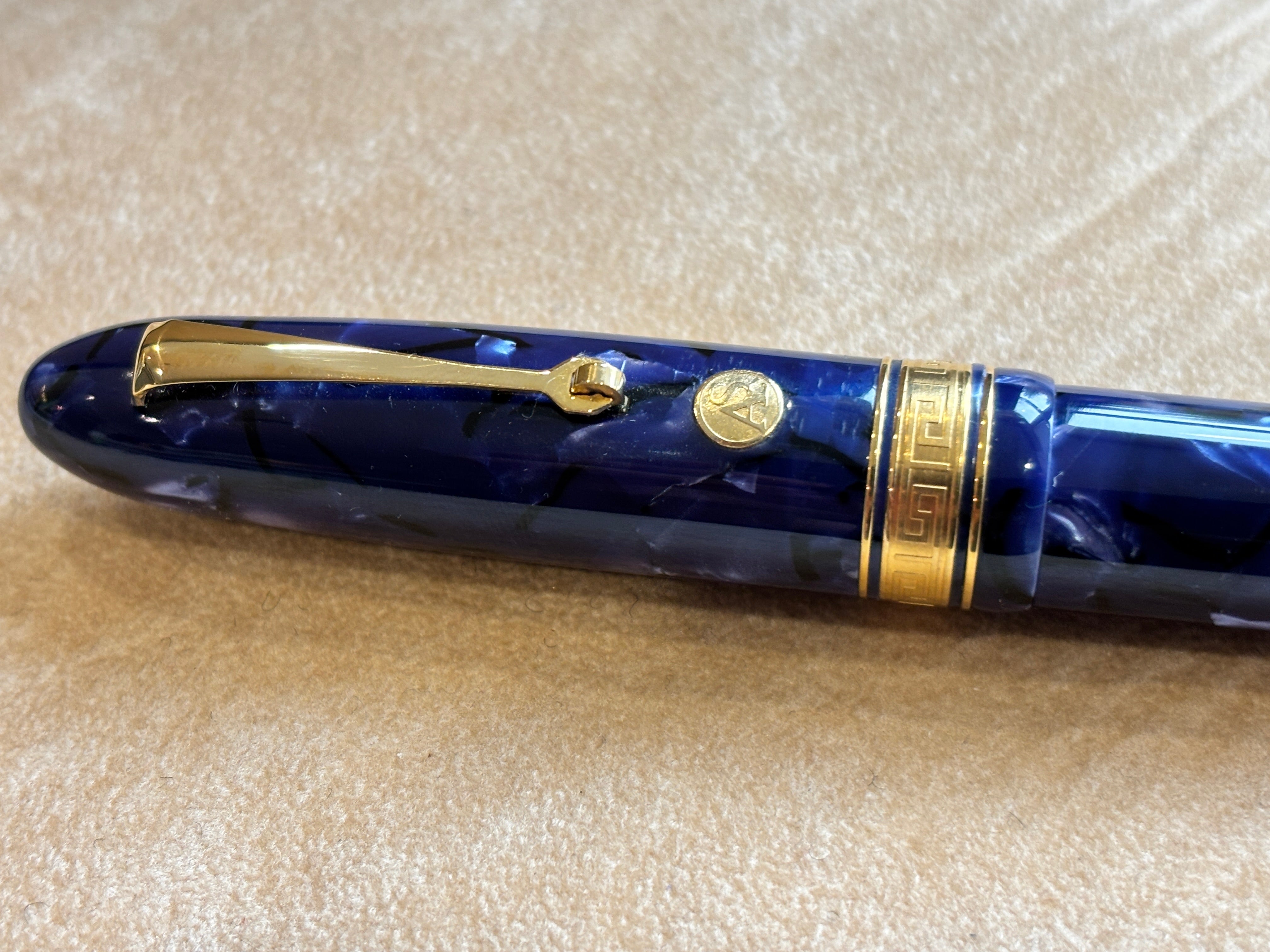 Armando Simoni Club Ogiva Extra Blue La Royale Celluloid Gold trim - circa 2017