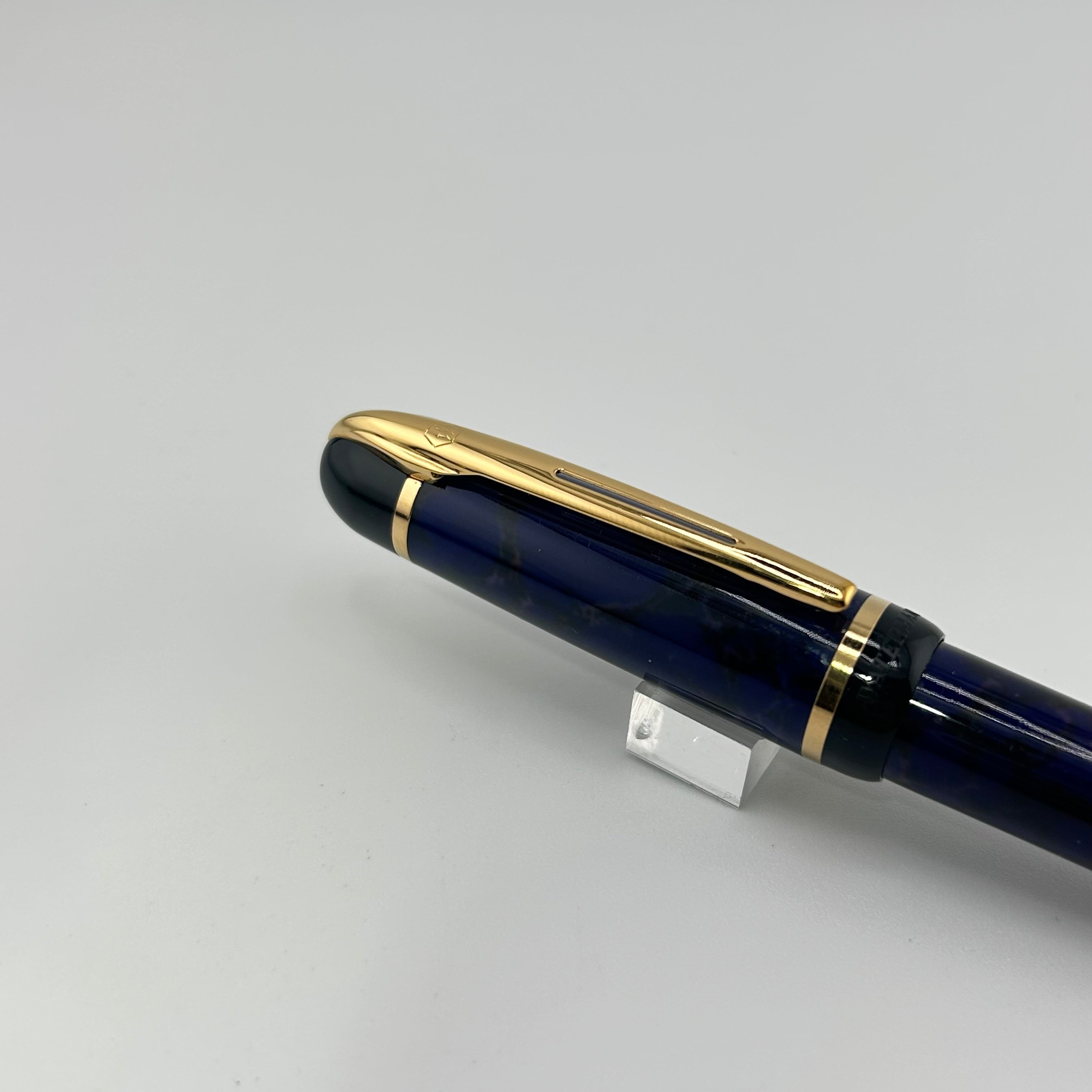 Waterman Phileas Set Blue Marble  - Roller Ball and Fountain Pen circa 1995