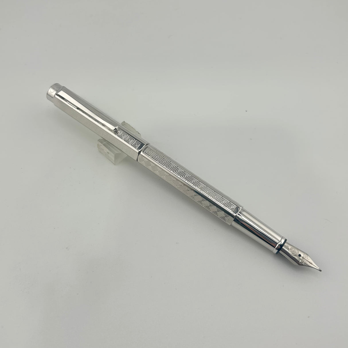 Caran D ache Ecridor Maya chrome Greek Pattern - Fountain Pen circa 2005