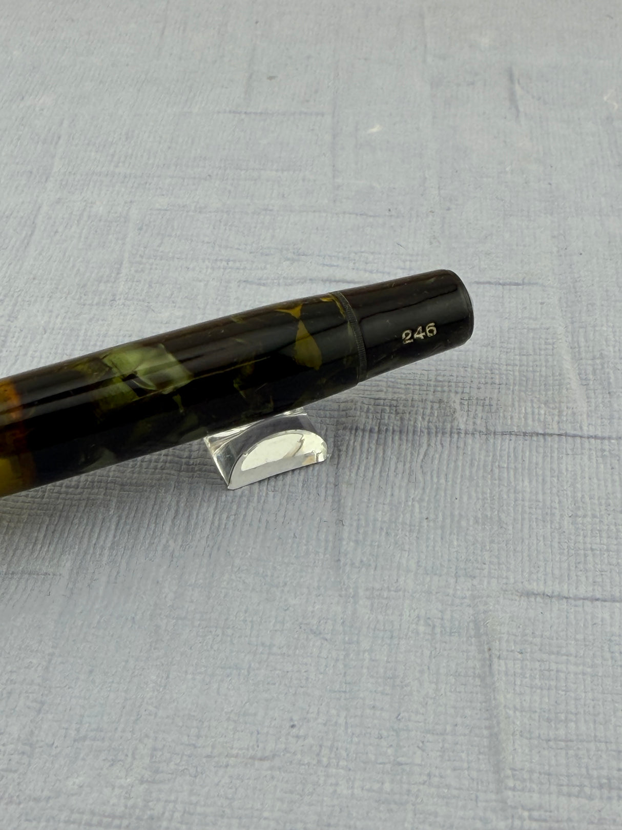Montblanc 246 Green Celluloid Piston Filler Danish Large Ink Window Flex Nib! - Fountain Pen