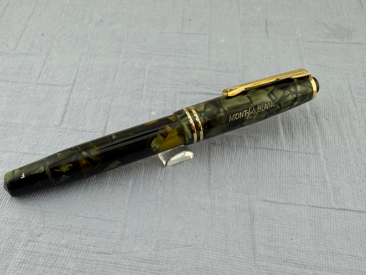 Montblanc 246 Green Celluloid Piston Filler Danish Large Ink Window Flex Nib! - Fountain Pen