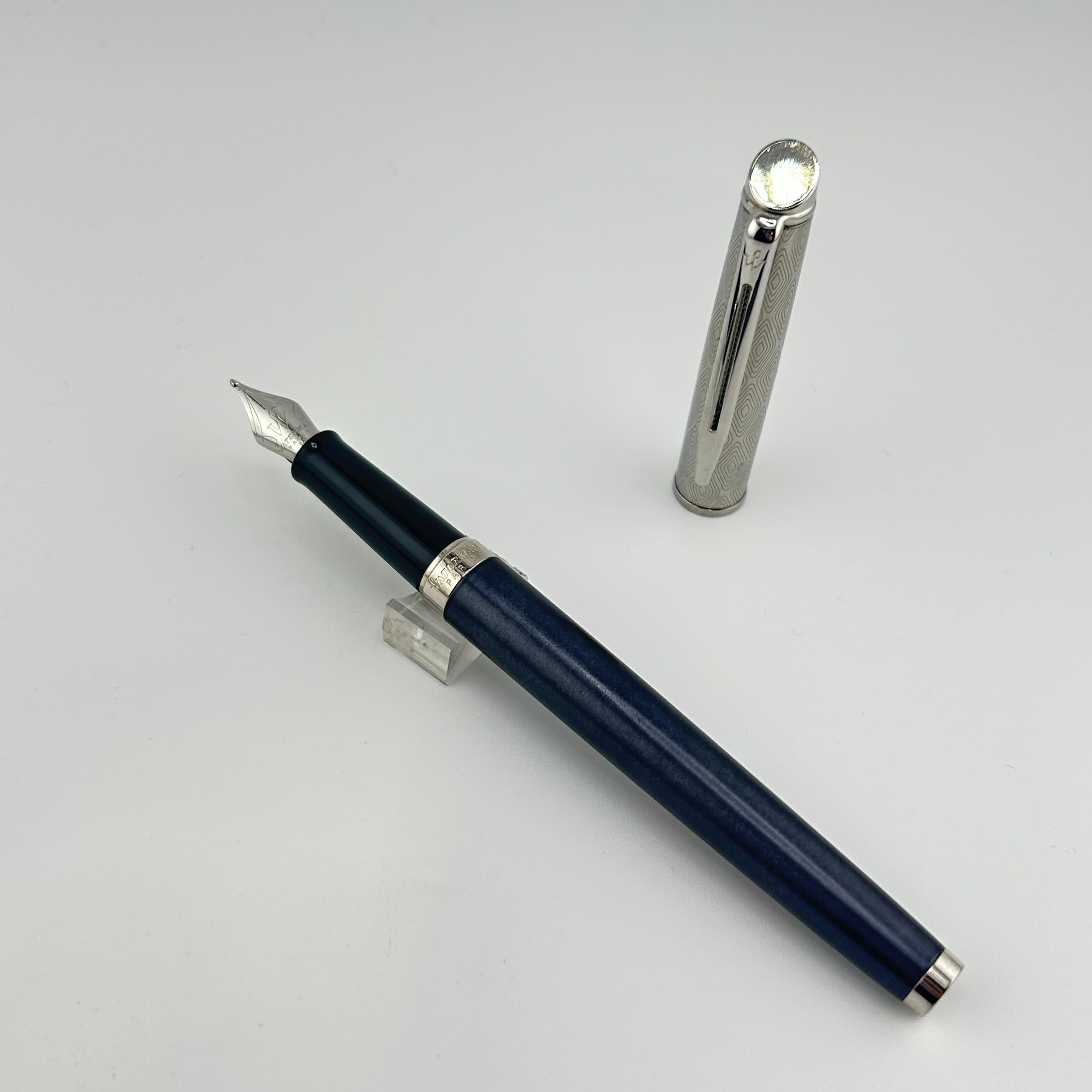 Waterman Hemisphere Blue Navy and Chrome chased cap - Fountain Pen