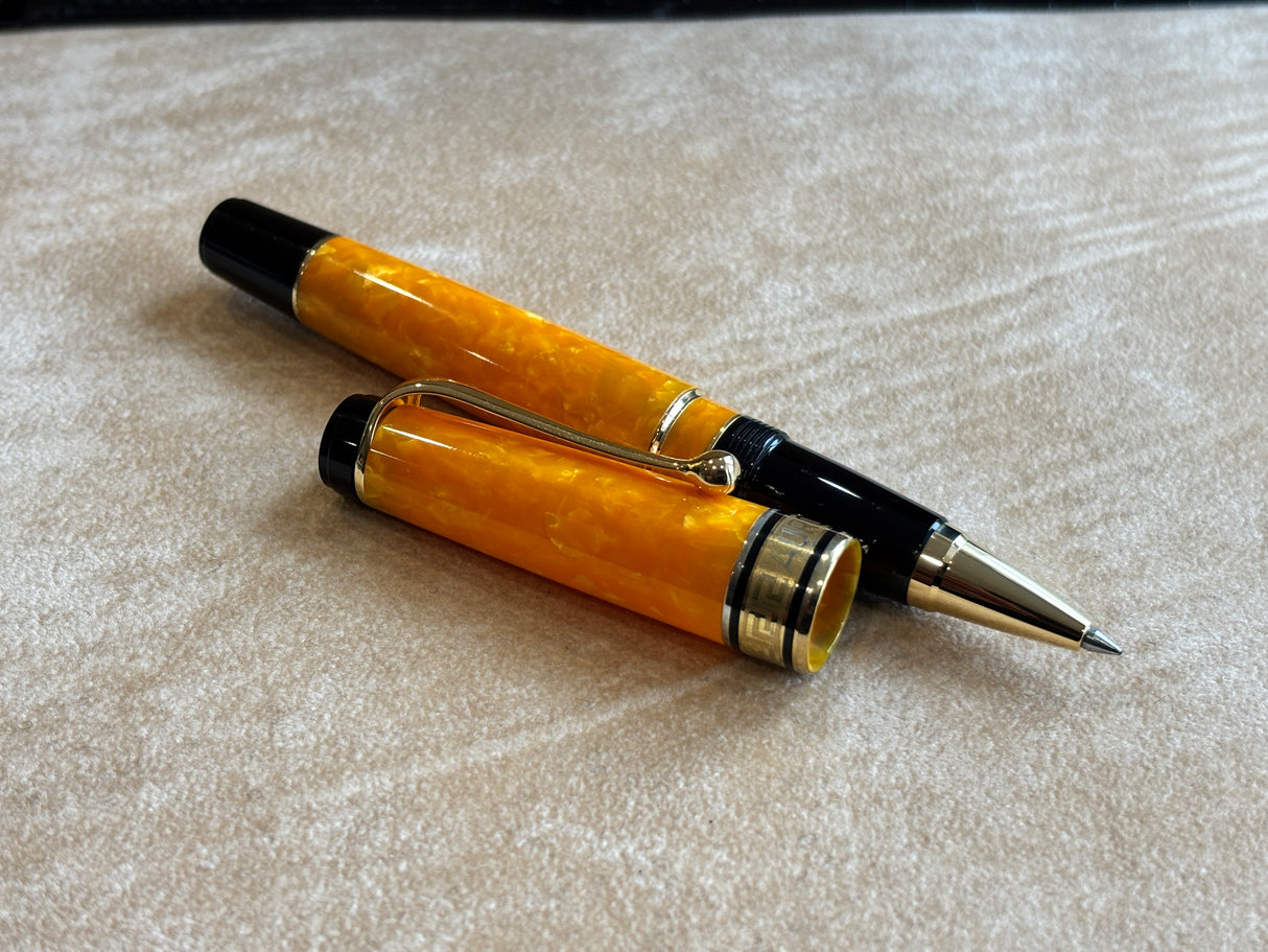 Aurora Sole Marbled Orange Rollerball Limited Edition #1008