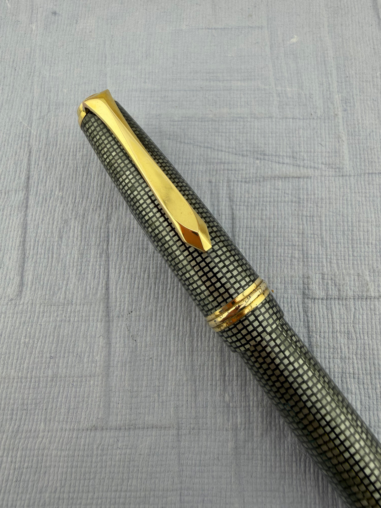 Soennecken 222 Superior Silver Grey Lizard Vintage Celluloid - Fountain Pen
