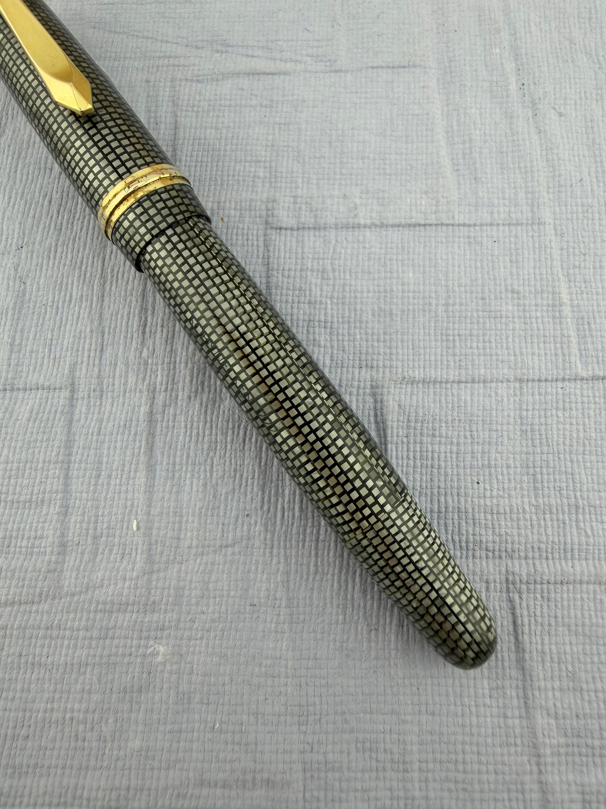Soennecken 222 Superior Silver Grey Lizard Vintage Celluloid - Fountain Pen