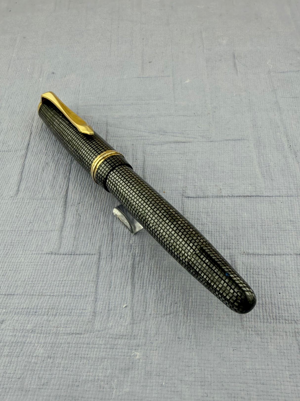 Soennecken 222 Superior Silver Grey Lizard Vintage Celluloid - Fountain Pen