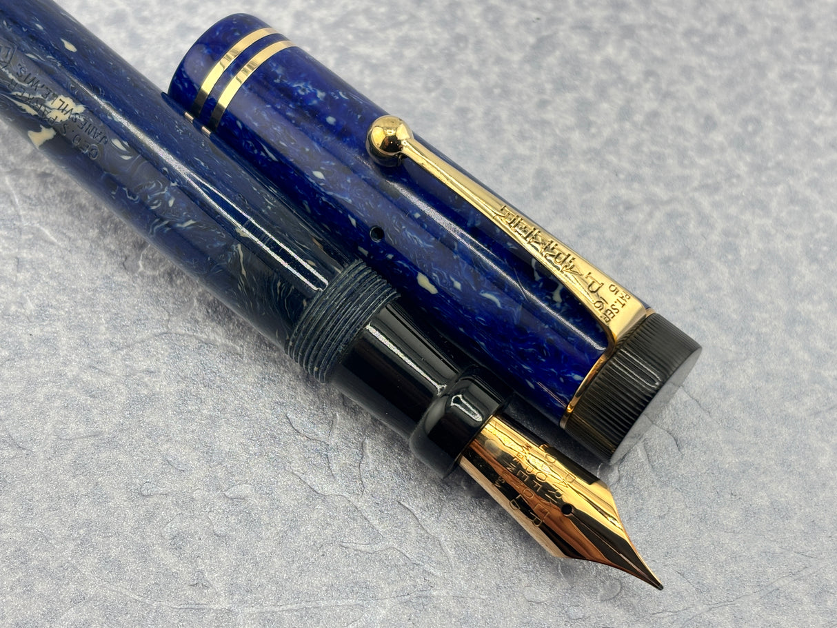 Parker Duofold Senior Lapis Blue Fountain Pen