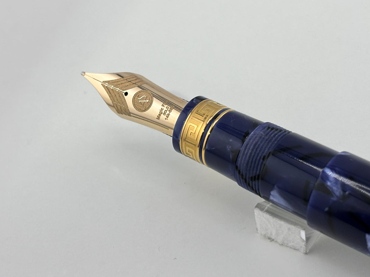Armando Simoni Club Ogiva Extra Blue La Royale Celluloid Gold trim - circa 2017
