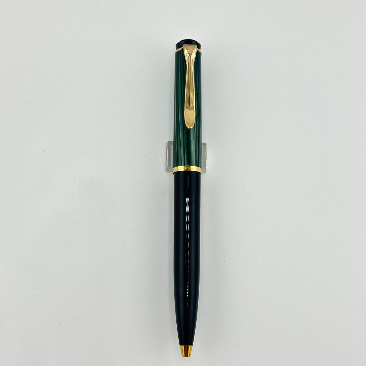 Pelikan K600 Ball Pen Black Barrel Green marble cap - Ball Pen