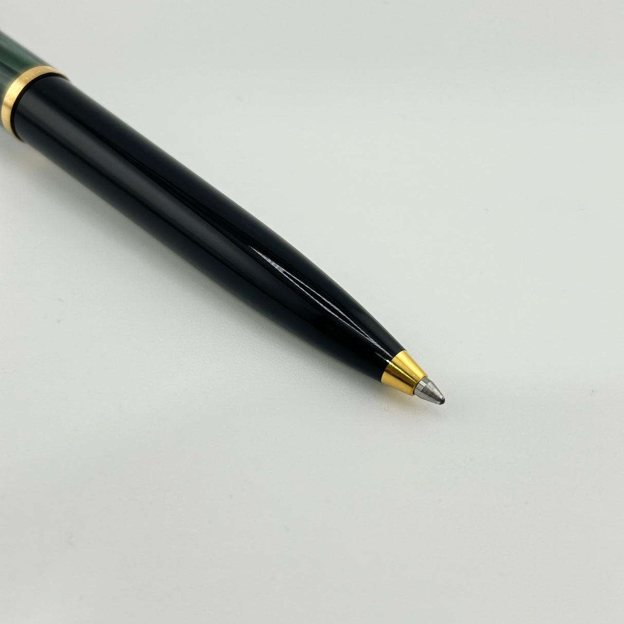 Pelikan K600 Ball Pen Black Barrel Green marble cap - Ball Pen