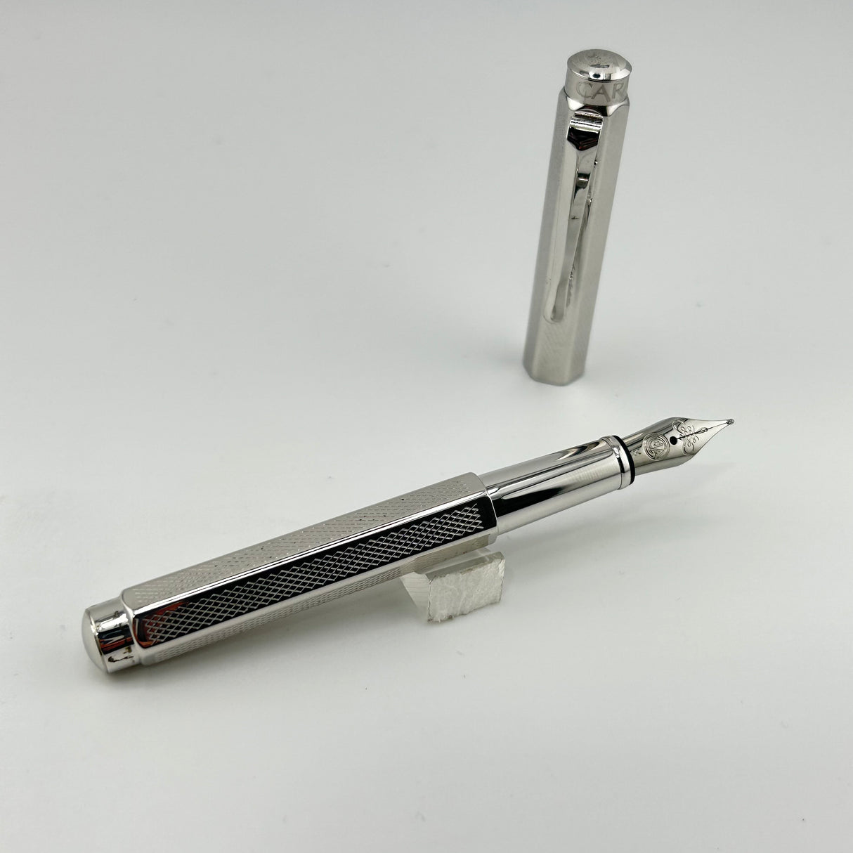 Caran D ache Ecridor silver Mini facets chased - Fountain Pen