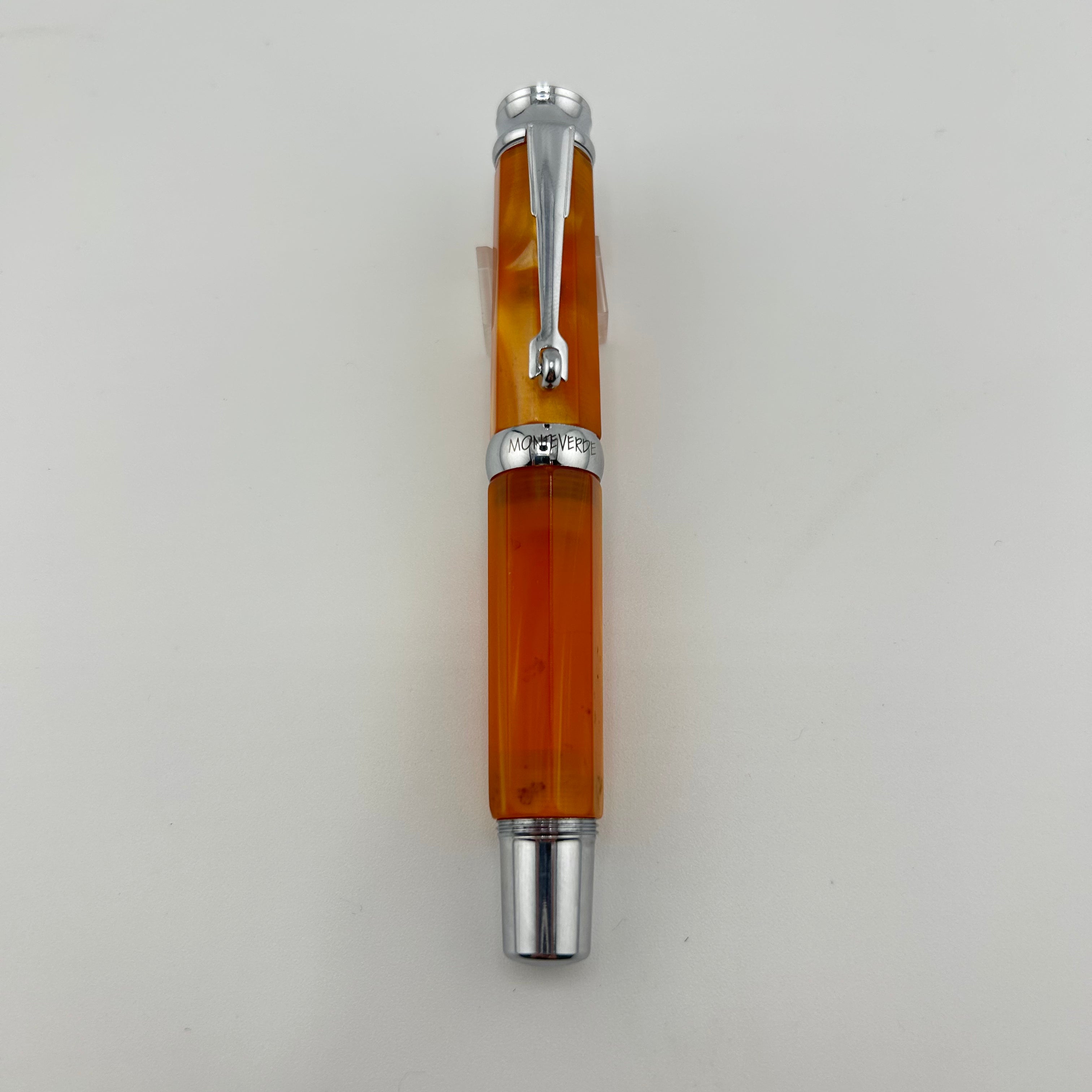 Monteverde Mini faceted Pen honey gold chrome trim - Fountain Pen