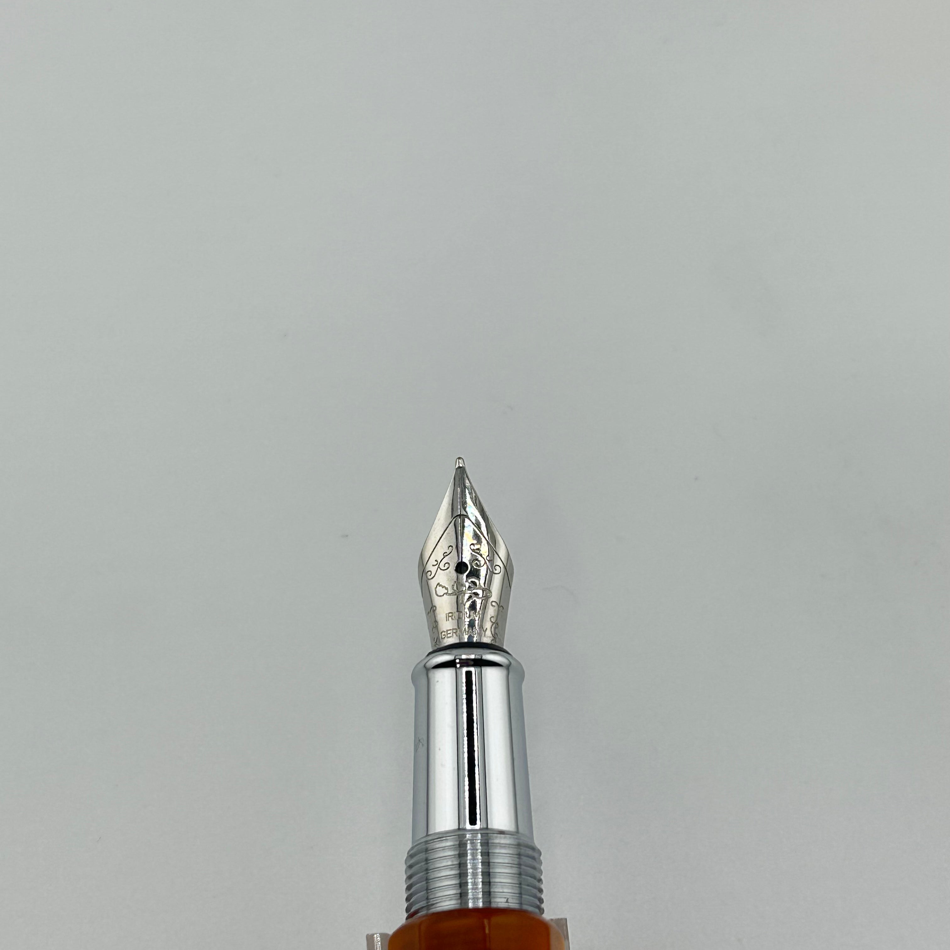 Monteverde Mini faceted Pen honey gold chrome trim - Fountain Pen