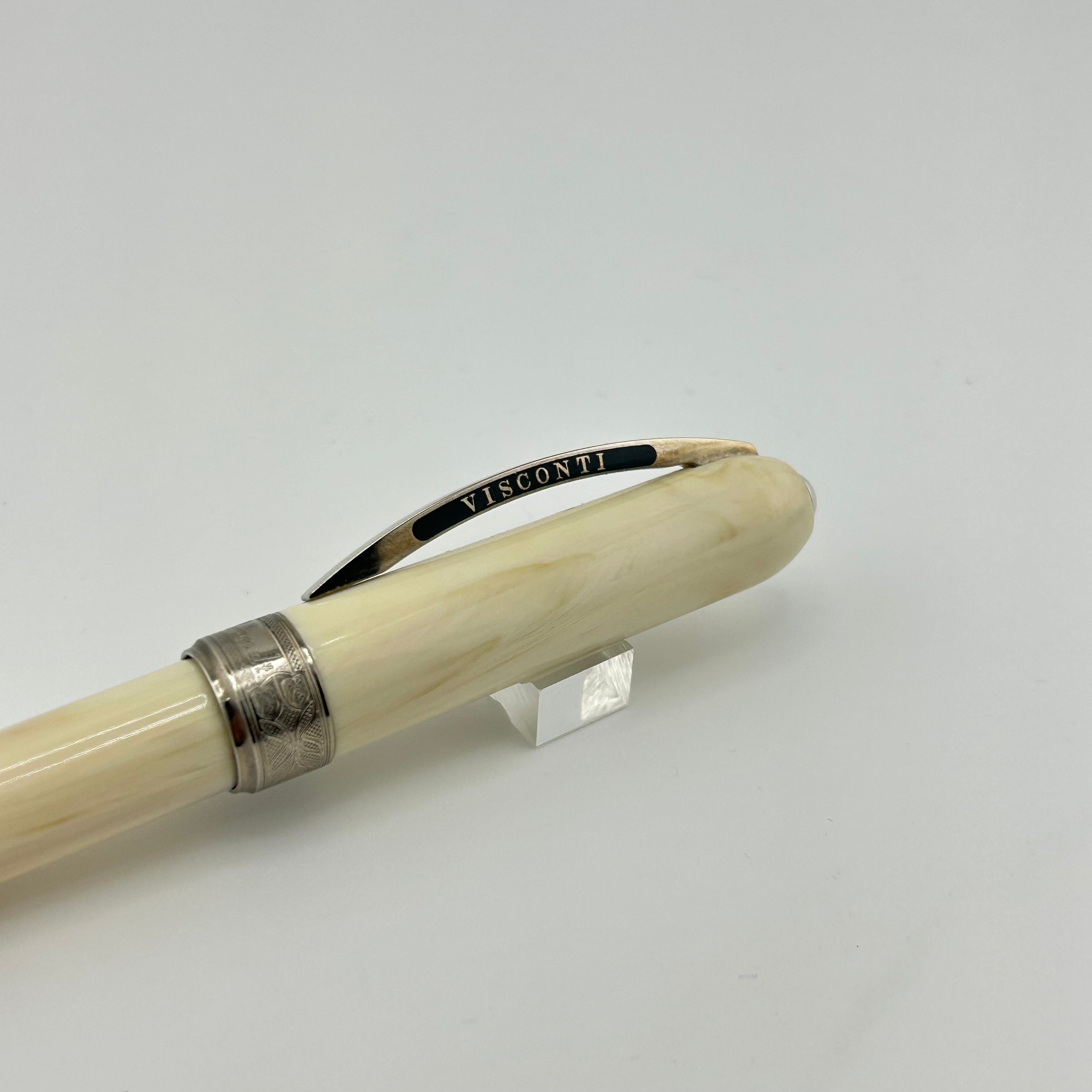 Visconti Rembrandt Cream Ivory chrome trim  - Roller Ball