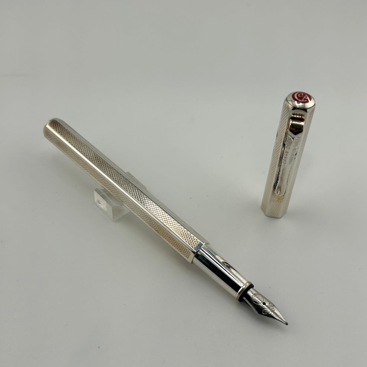 Caran d'Ache Ecridor Faceted Silver " Clou de Paris " Pattern - Fountain Pen