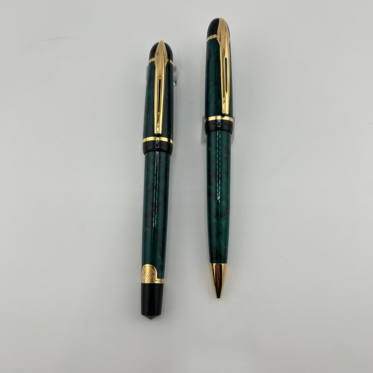 Waterman Phileas Set Green Marble Roller Ball and Mechanical Pencil