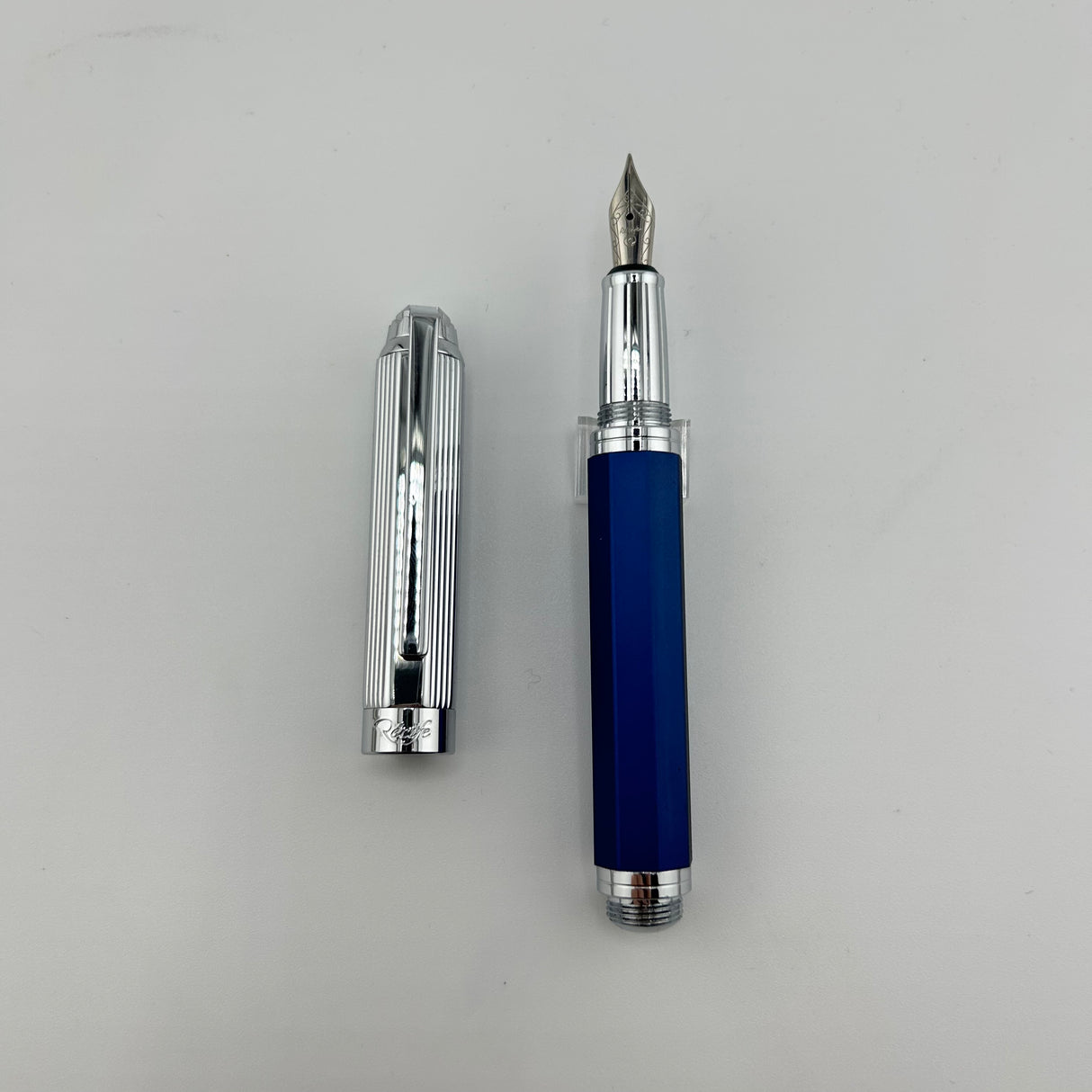 Recife Paris Faceted Pen Blue Chrome cap - Fountain Pen