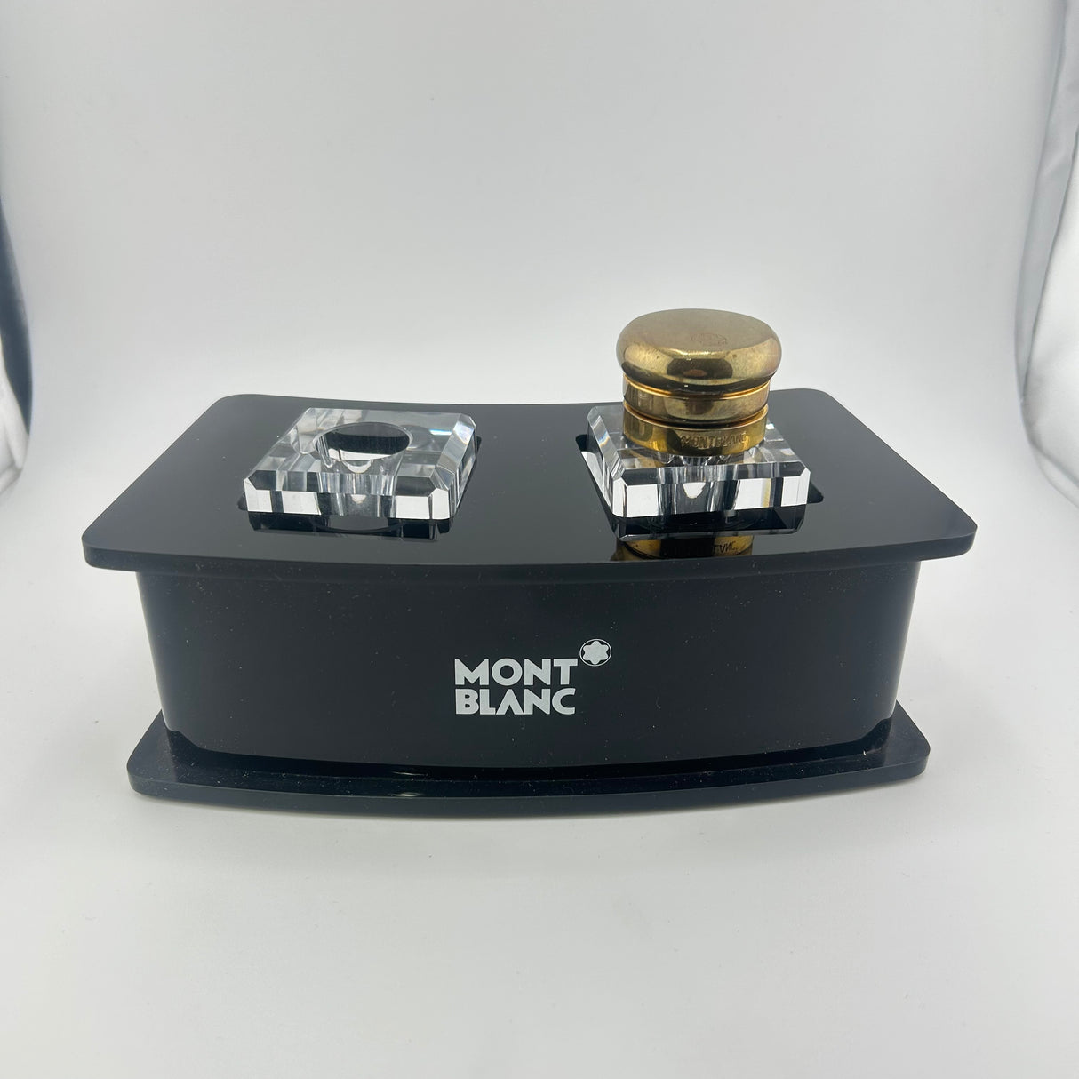 Montblanc Desk Inkwell Black circa 1990 - HARD TO FIND !