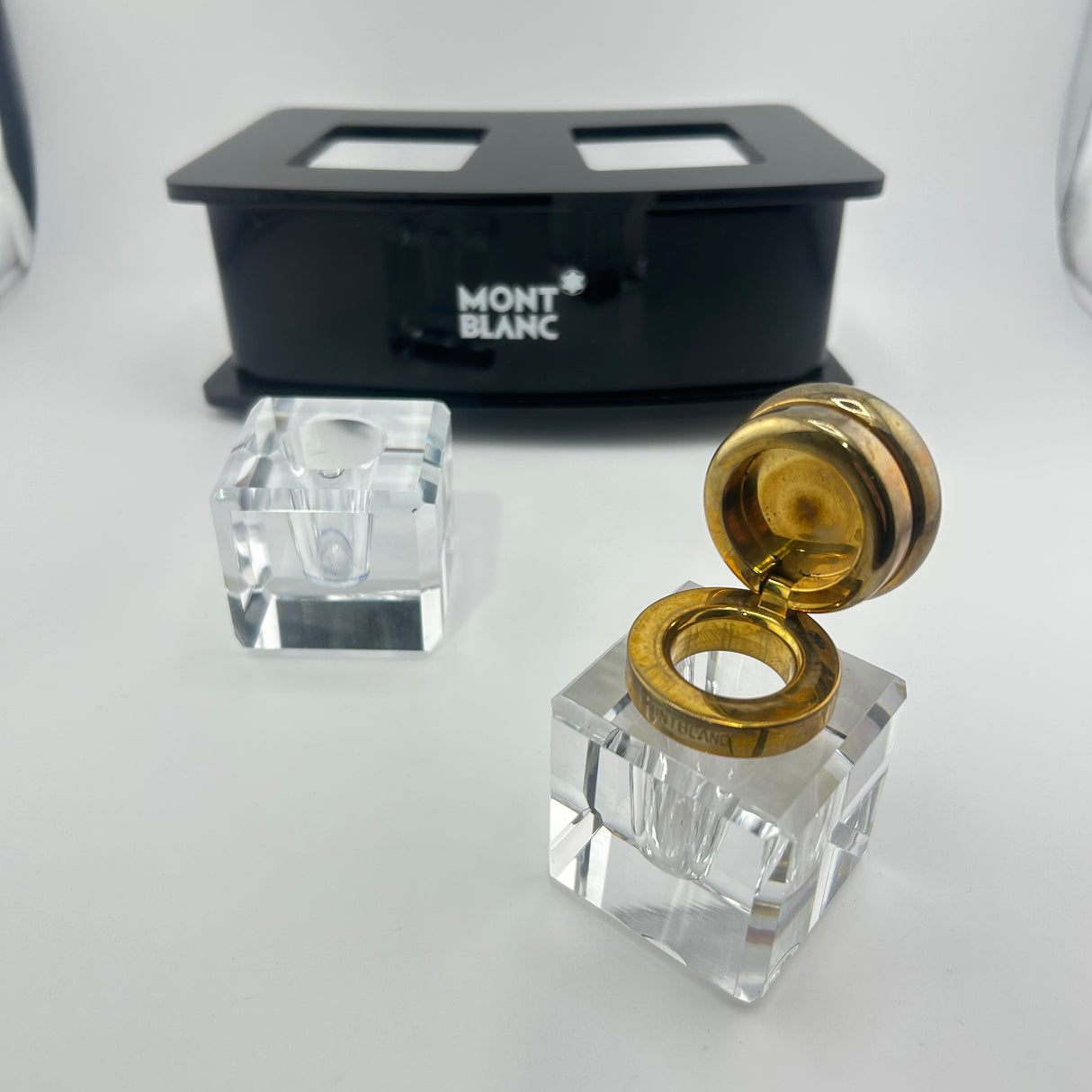 Montblanc Desk Inkwell Black circa 1990 - HARD TO FIND !