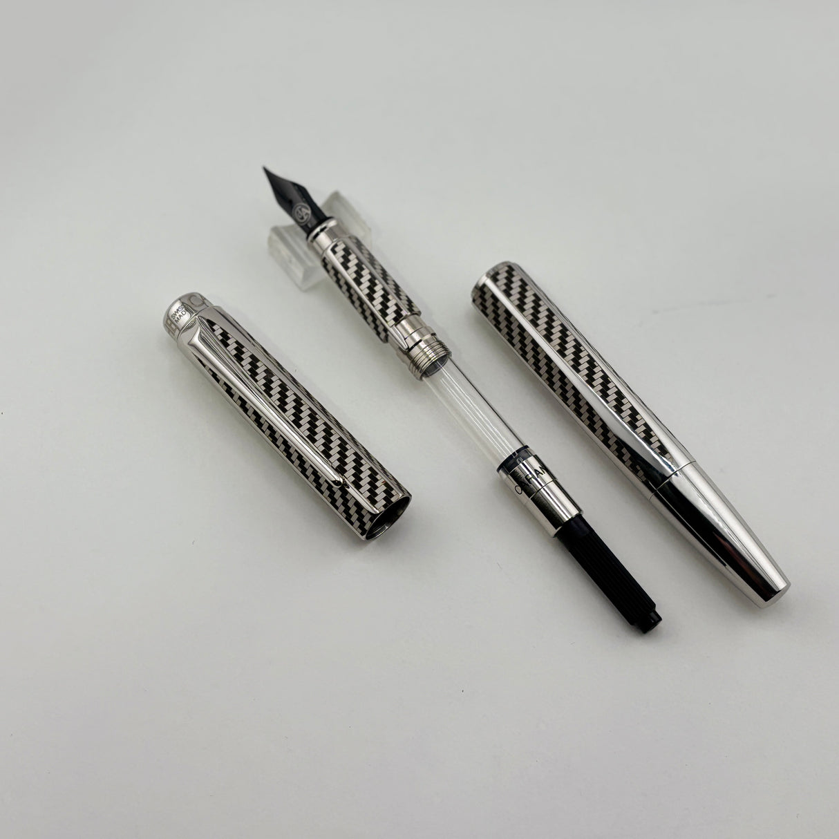 Caran D'ache RNX.316 Fiber Fountain Pen - Fine PVD Blackened Stainless Steel Nib