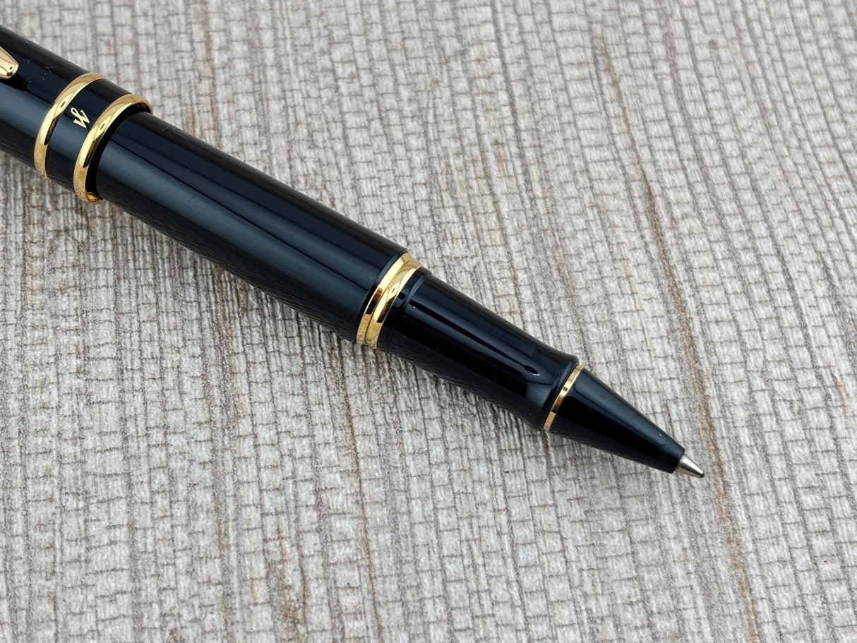 Waterman Expert Black Gold Trim - Rollerball Pen